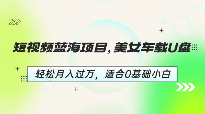 短视频蓝海项目：美女车载 U 盘，适合 0 基础小白 - KingHub