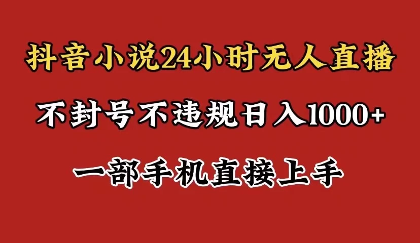 抖音小说无人直播日入1000+，不封号不违规，24小时无人直播，一部手机直接上手，保姆式教学 - KingHub