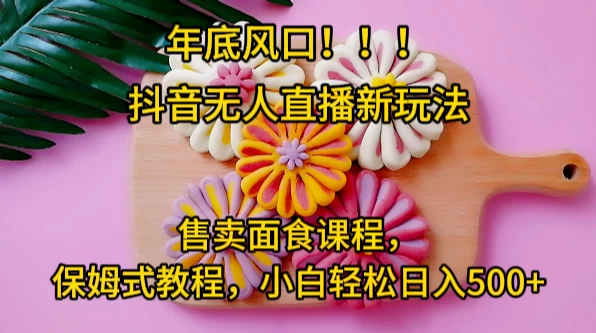 年底风口，抖音无人直播新玩法，售卖面食课程，保姆式教程，小白轻松日入500+ - KingHub