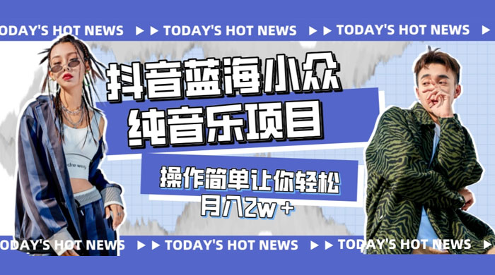 宝藏细分领域，抖音蓝海小众纯音乐项目，操作简单让你轻松月入 2w+ - KingHub
