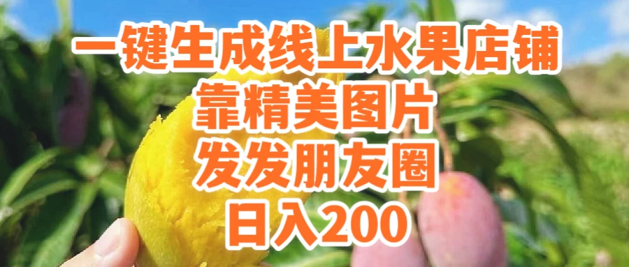 一键生成线上水果店，水果版图片带货，发发朋友圈日入200 - KingHub