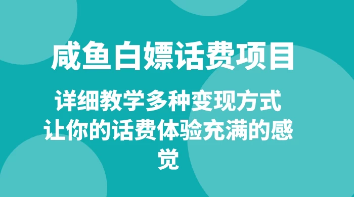 仅揭秘：咸鱼白嫖话费项目，详细教学多种变现方式，让你的话费体验充满的感觉 - KingHub