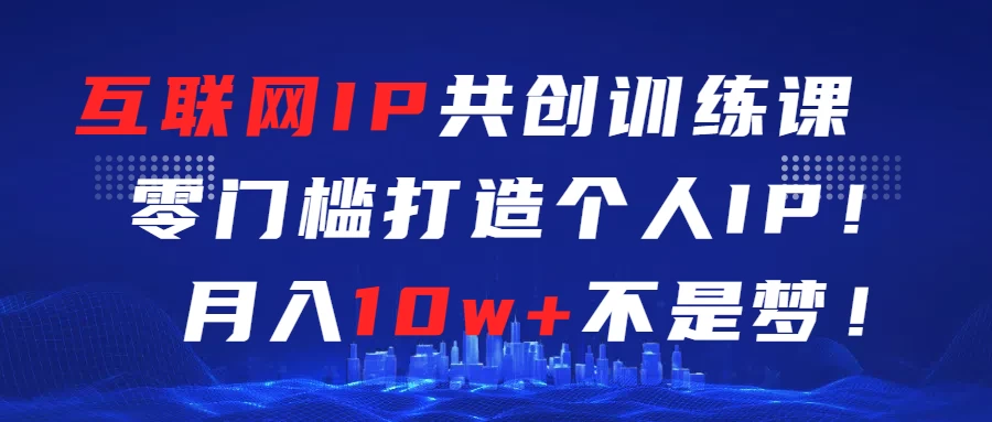 互联网IP共创训练课  零门槛打造个人IP  轻松月入2w+ - KingHub