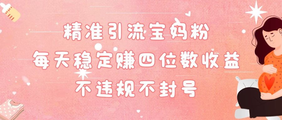 精准引流宝妈粉每天稳定赚四位数收益小白可以操作 - KingHub