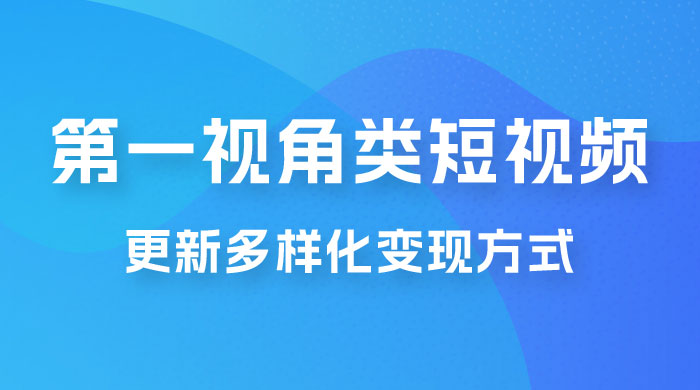 第一视角类短视频，更新多样化变现方式，新手小白无门槛操作 - KingHub