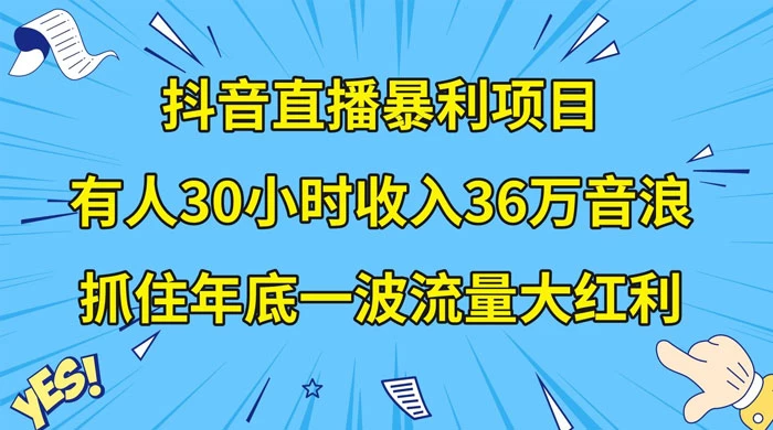 抖音直播暴利项目,有人 30 小时收入 36 万音浪,公司宣传片年会视频制作,抓住年底一波流量大红利 - KingHub