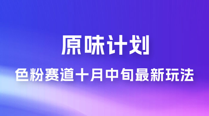 仅揭秘：原味计划，色粉赛道十月中旬最新玩法  弯道超车单天变现 700+ 小白轻松上手 - KingHub