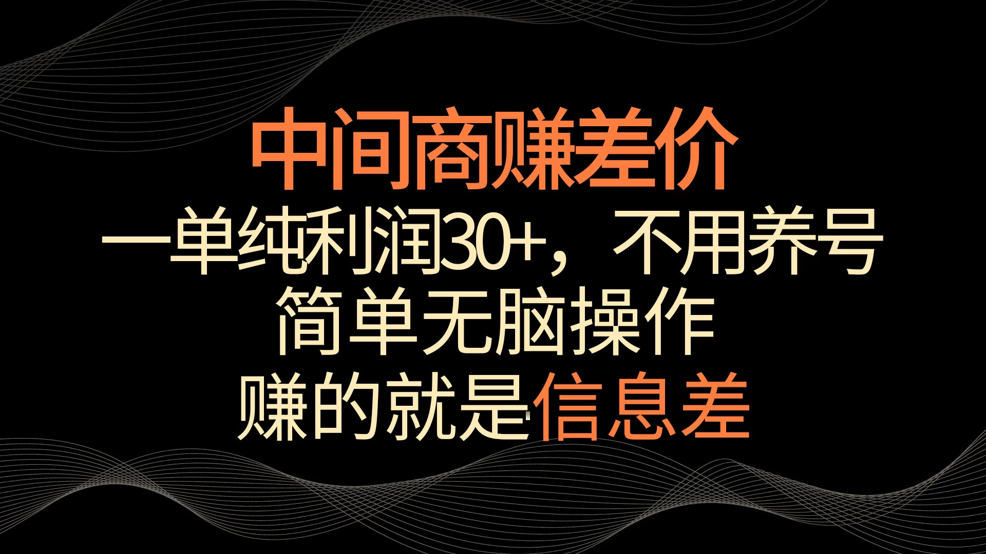 中间商赚差价，一单纯利润30+，简单无脑操作，赚的就是信息差，轻轻松松日入1000+ - KingHub