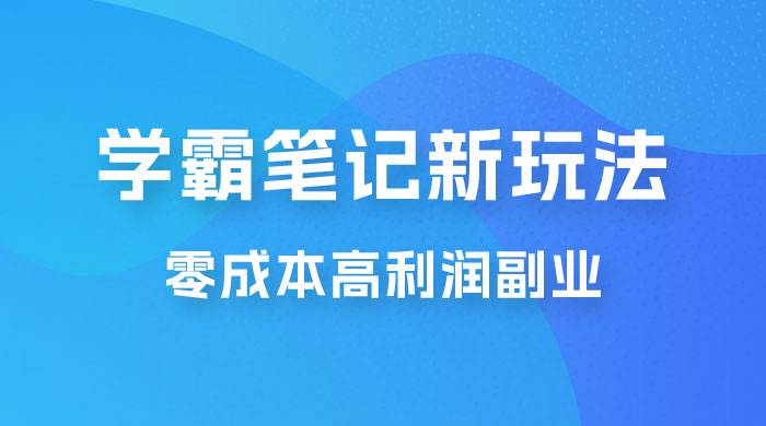 学霸笔记的新玩法：最近爆火的蓝海项目，零成本刚需的高利润副业 - KingHub