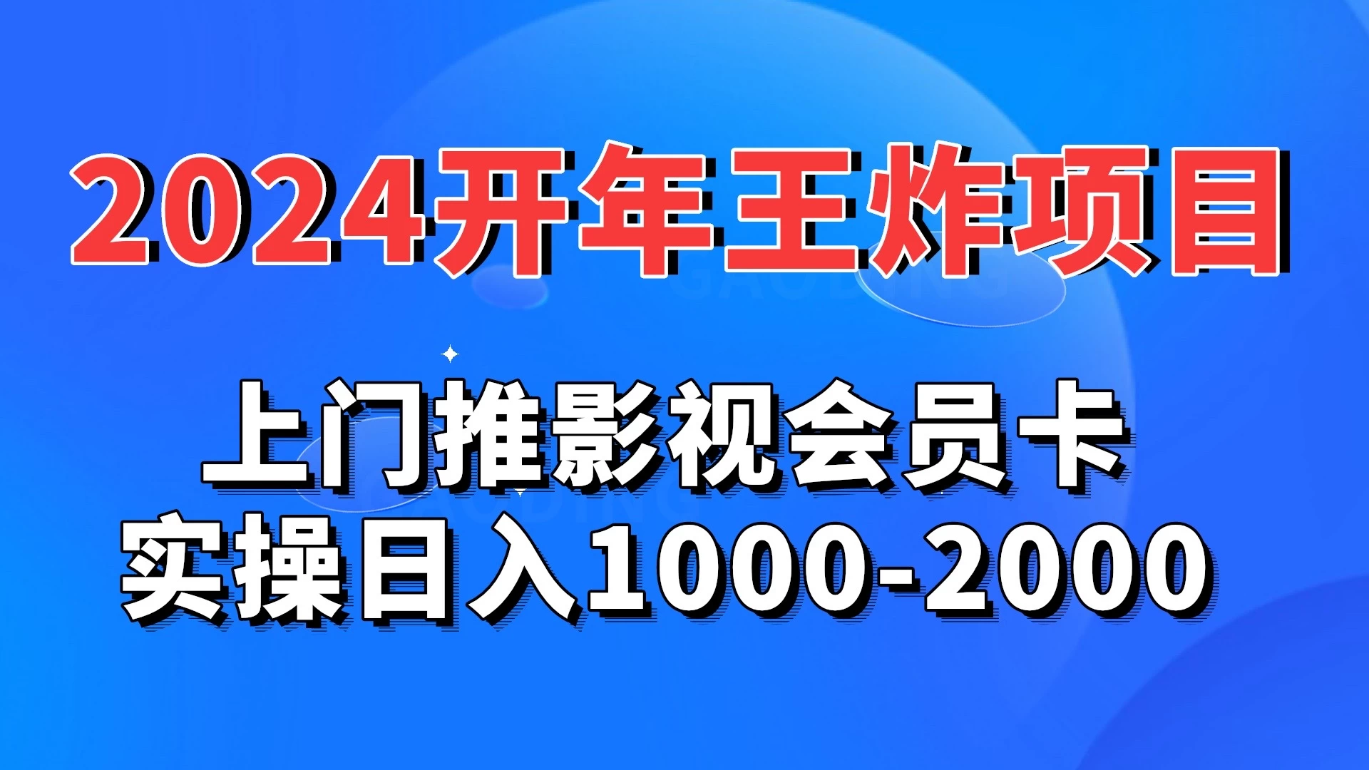 2024开年王炸项目：上门推影视会员卡实操日入1000-2000 - KingHub