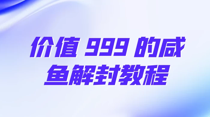 价值 999 的咸鱼解封教程 - KingHub