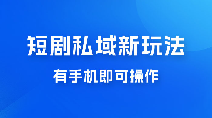 短剧私域新玩法，蓝海项目，有手机即可操作，一单 9.9~99，日入 800 很轻松 - KingHub